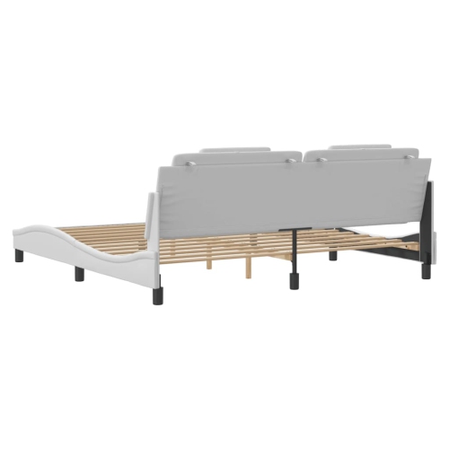 Cadre de lit vidaXL «&nbsp;Viana&nbsp;» sans matelas blanc 193&nbsp;po Similicuir 203&nbsp;cm