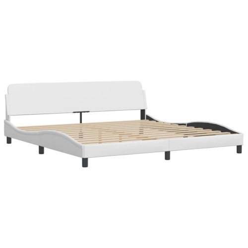 Cadre de lit vidaXL «&nbsp;Viana&nbsp;» sans matelas blanc 193&nbsp;po Similicuir 203&nbsp;cm