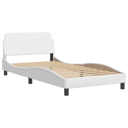 Cadre de lit vidaXL «&nbsp;Viana&nbsp;» sans matelas blanc 100&nbsp;po Similicuir 203&nbsp;cm