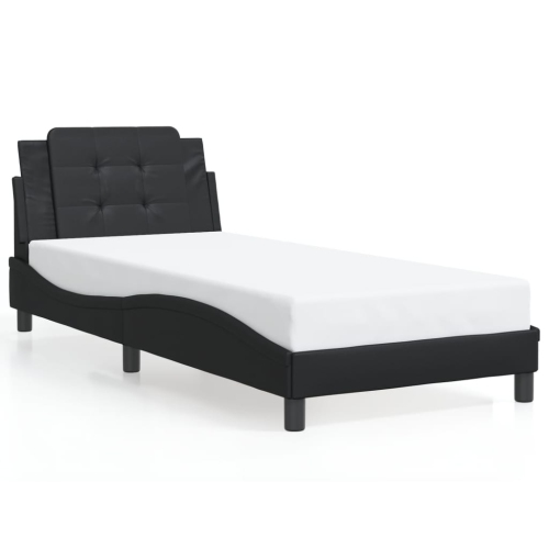 vidaXL Bed Frame with LED without Mattress "Zadar" Black 100x190 cm