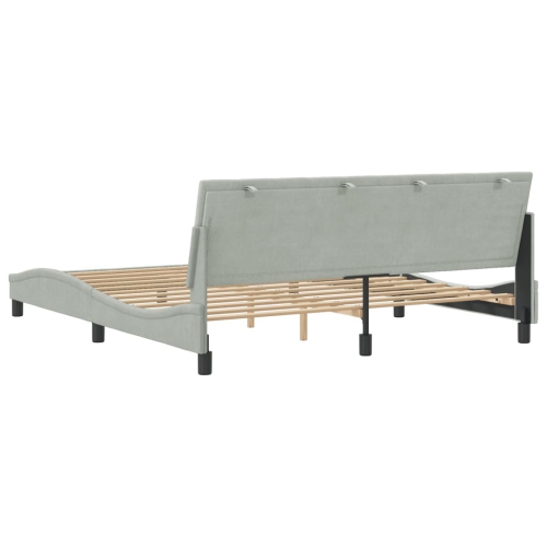 VidaXL Cadre de lit sans matelas «&nbsp;Hanko&nbsp;» Gris pâle 183 en velours 213&nbsp;cm