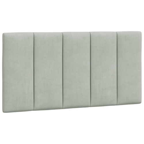 VidaXL Cadre de lit sans matelas «&nbsp;Hanko&nbsp;» Gris pâle 100 en velours 190&nbsp;cm