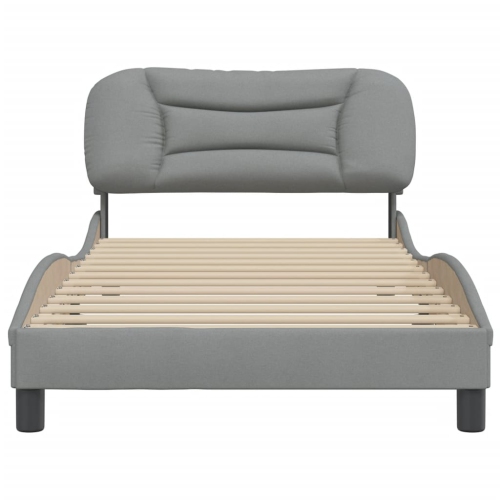 Cadre de lit vidaXL sans matelas «&nbsp;Hvar&nbsp;», tissu 190&nbsp;cm gris pâle 100 unités