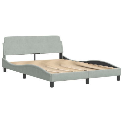 Cadre de lit vidaXL sans matelas gris pâle 137 x 7 x 190&nbsp;cm velours