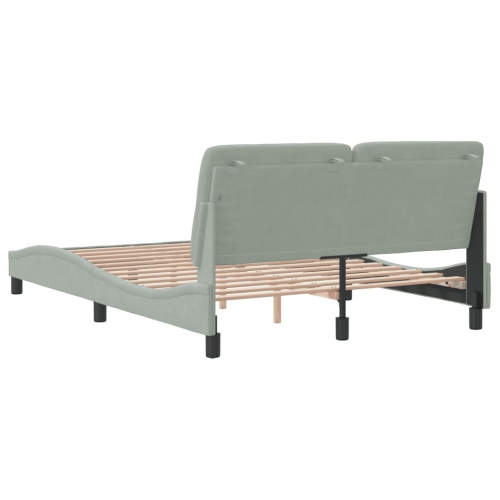 Cadre de lit vidaXL sans matelas gris pâle 137 x 7 x 190&nbsp;cm velours
