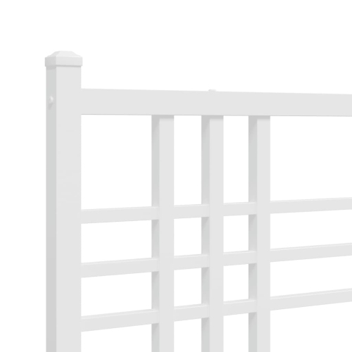 vidaXL Metal Bed Frame without Mattress with Footboard White 100x200cm