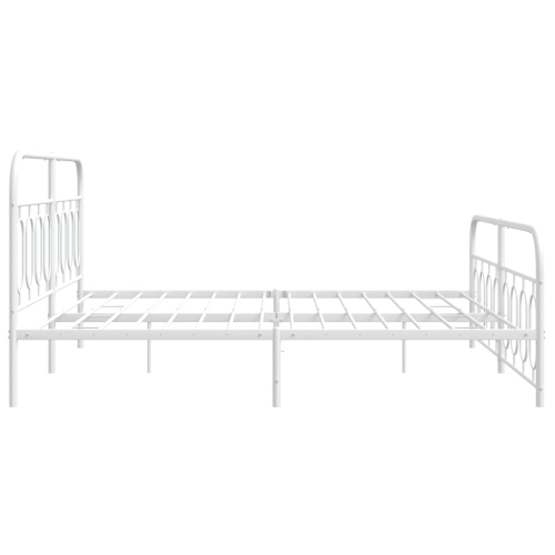 vidaXL Metal Bed Frame without Mattress with Footboard White 193x203cm
