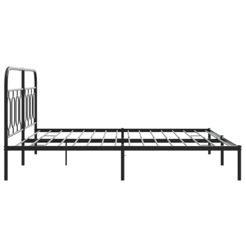 vidaXL Metal Bed Frame without Mattress with Headboard Black 193x203cm