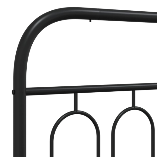 vidaXL Metal Bed Frame without Mattress with Headboard Black 193x203cm