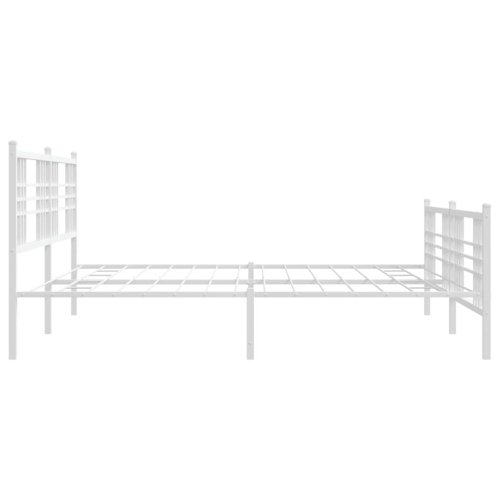 Cadre de lit en métal vidaXL sans matelas avec pied de lit blanc 193x203&nbsp;cm