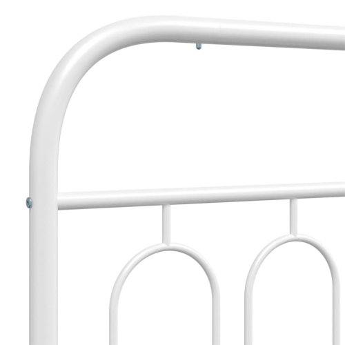 vidaXL Metal Bed Frame without Mattress with Headboard White 100x200cm