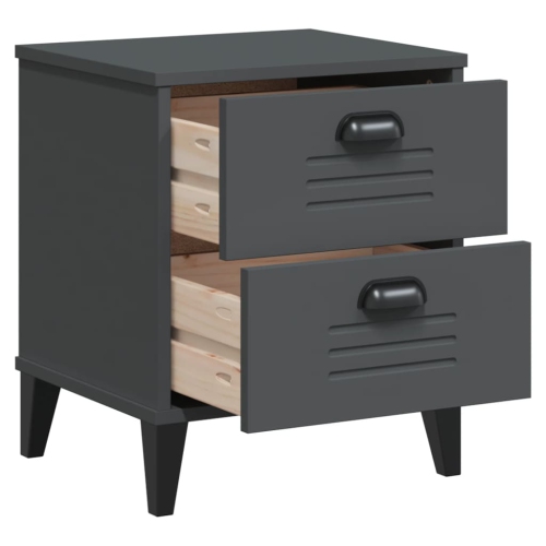 vidaXL Bedside Cabinet VIKEN Anthracite Grey Engineered Wood