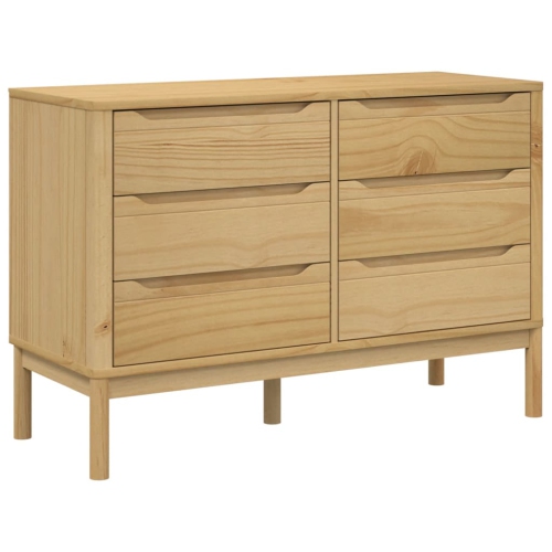 vidaXL Chest of Drawers FLORO Wax Brown Solid Wood Pine