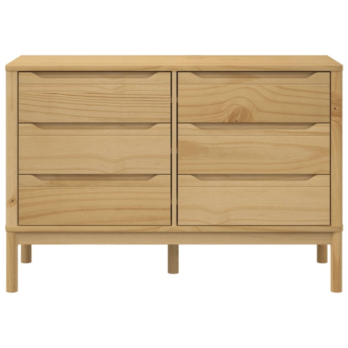 vidaXL Chest of Drawers FLORO Wax Brown Solid Wood Pine