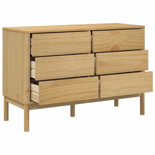 vidaXL Chest of Drawers FLORO Wax Brown Solid Wood Pine