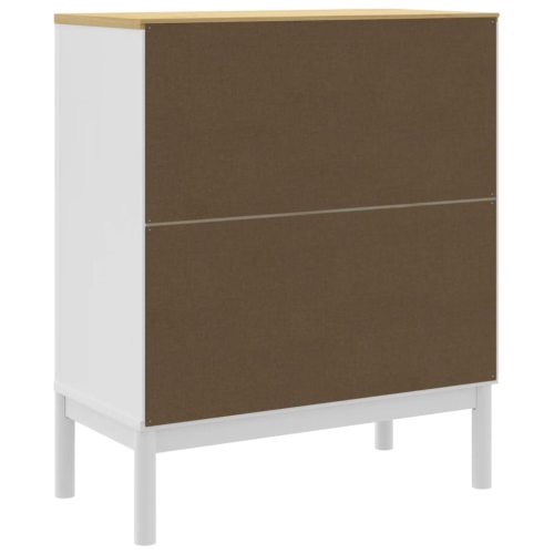 Commode à tiroirs en bois massif blanc floRO de vidaXL