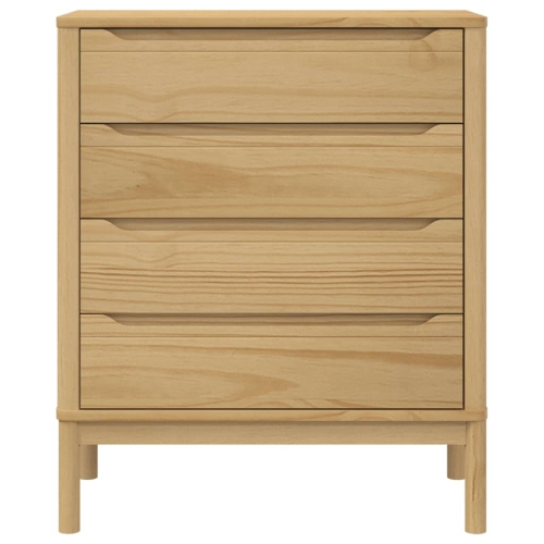 Chiffonnier de tiroirs en bois massif brun ciré vidaXL