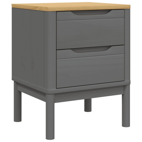 VIDAXL  Bedside Cabinet Floro Grey 45X39X57 Cm Solid Wood Pine