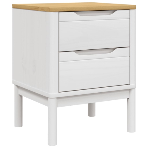 VIDAXL  Bedside Cabinet Floro 45X39X57 Cm Solid Wood Pine In White