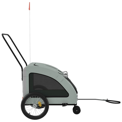 vidaXL Pet Bike Trailer Grey Oxford Fabric and Iron