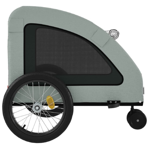 vidaXL Pet Bike Trailer Grey Oxford Fabric and Iron