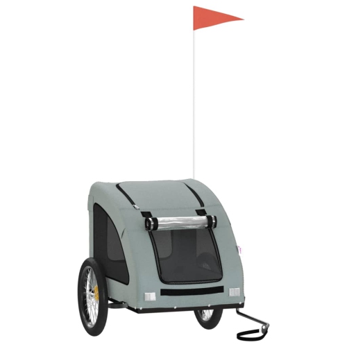 vidaXL Pet Bike Trailer Grey Oxford Fabric and Iron