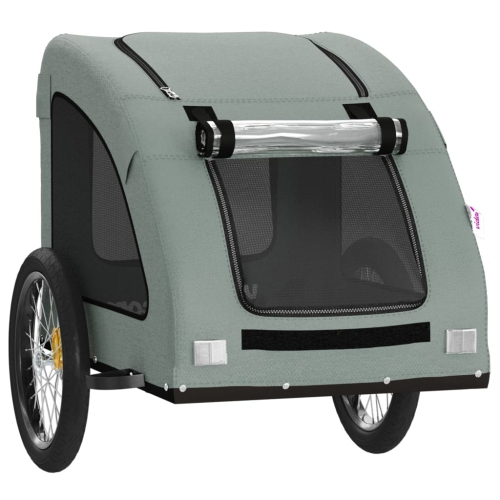 vidaXL Pet Bike Trailer Grey Oxford Fabric and Iron