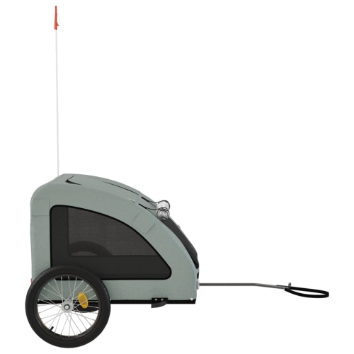 vidaXL Pet Bike Trailer Grey Oxford Fabric and Iron