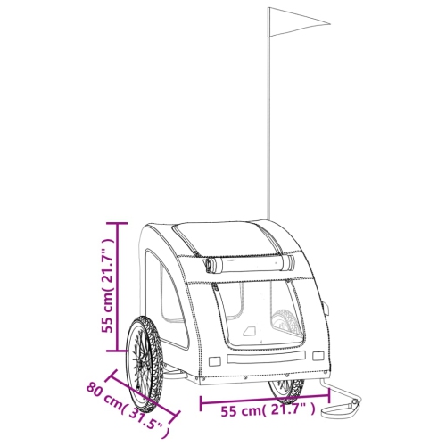 vidaXL Pet Bike Trailer Red Oxford Fabric and Iron