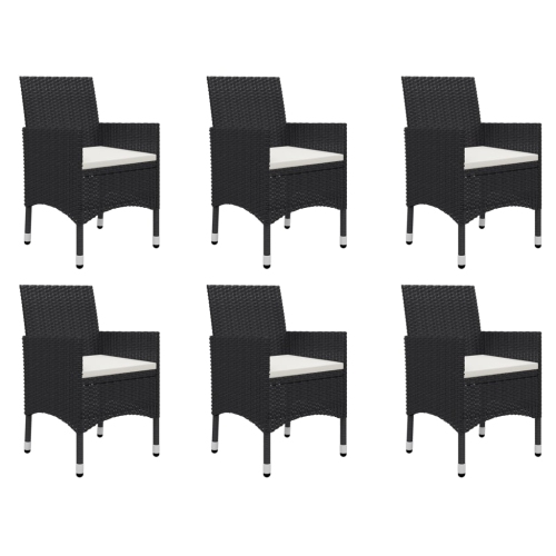 vidaXL 7 Piece Garden Dining Set Black