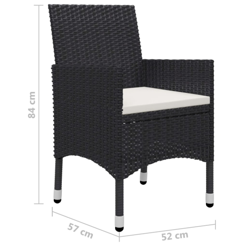 vidaXL 7 Piece Garden Dining Set Black