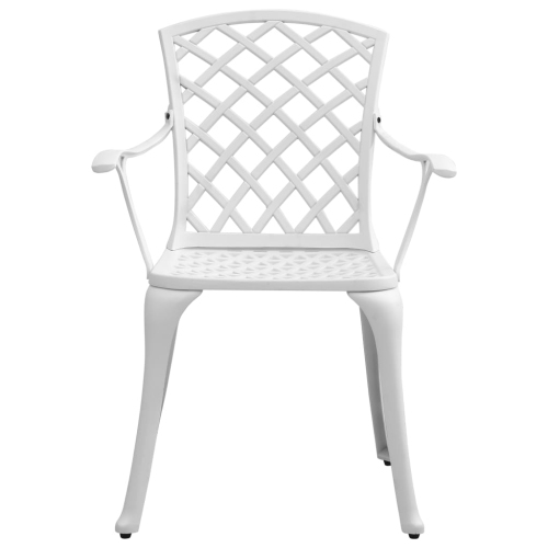 vidaXL 3 Piece Bistro Set White Cast Aluminium