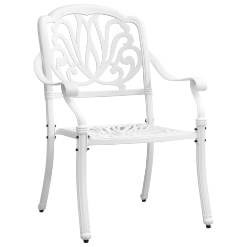 vidaXL 3 Piece Bistro Set White Cast Aluminium