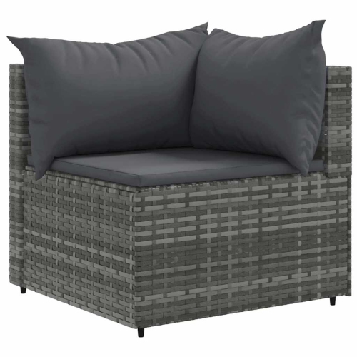 vidaXL 5 Piece Garden Lounge Set with Cushions Grey Poly Rattan