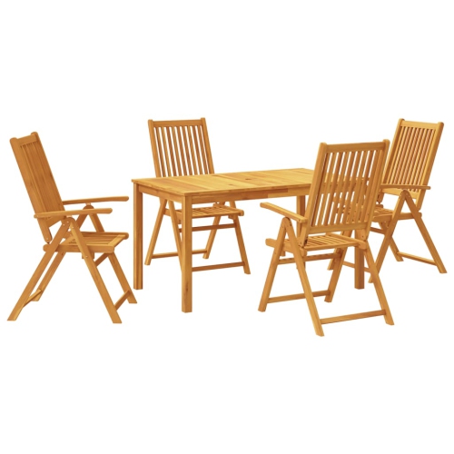 VIDAXL  5 Piece Garden Dining Set 140X80X74 Cm Solid Wood Acacia