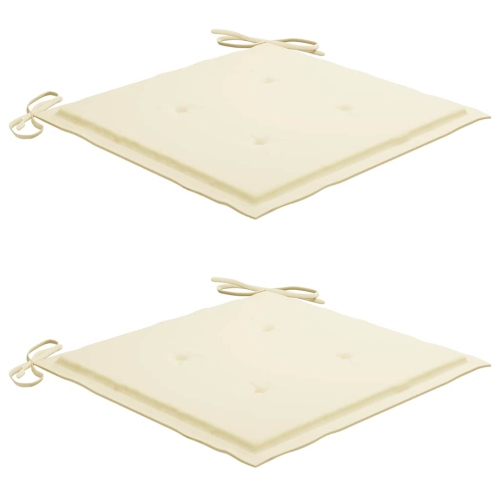 vidaXL 3 Piece Folding Outdoor Dining Set with Cushion Solid Teak Wood