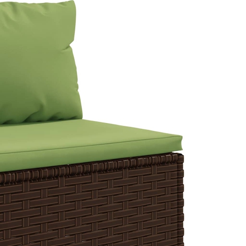 vidaXL 4 Piece Garden Lounge Set with Cushions Brown Poly Rattan