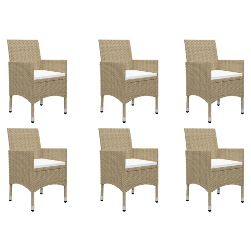vidaXL 7 Piece Garden Dining Set Beige