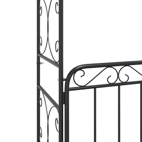 Arche de jardin avec porte en acier noir 108x45x235 cm