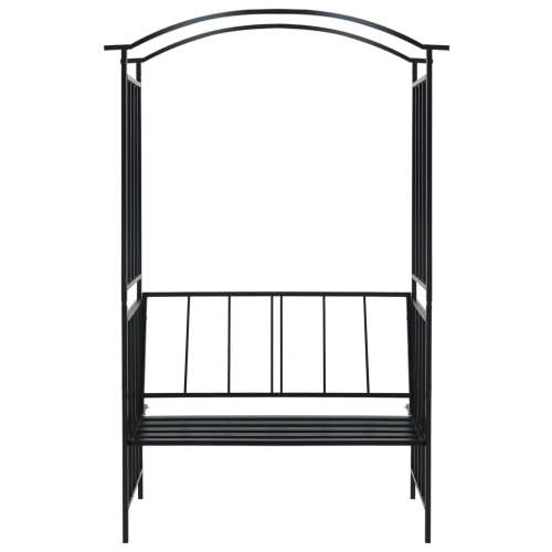 Arche de jardin avec banc en fer noir de 50,4 x x19,7 x x81,5 po de vidaXL