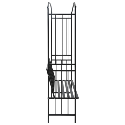 Arche de jardin avec banc en fer noir de 50,4 x x19,7 x x81,5 po de vidaXL