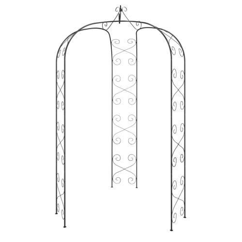VIDAXL  Garden Arch Ø180X255 Cm Steel In Black