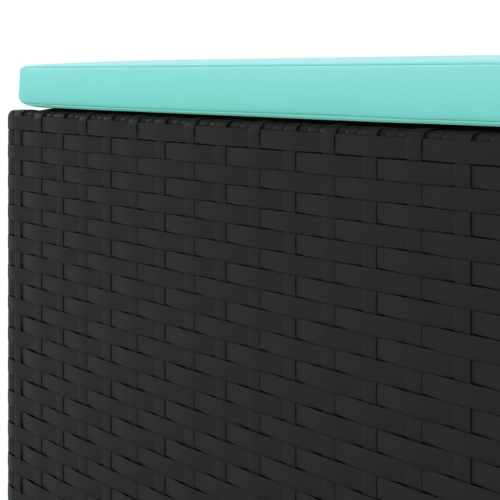 vidaXL 4 Piece Garden Lounge Set with Cushions Black Poly Rattan