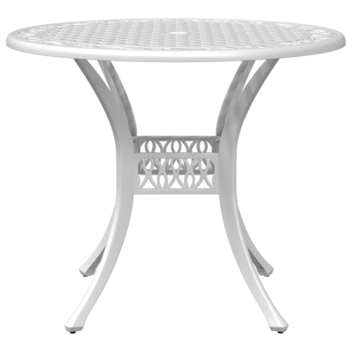vidaXL 3 Piece Bistro Set White Cast Aluminium