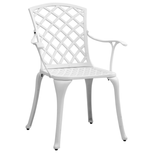 vidaXL 3 Piece Bistro Set White Cast Aluminium