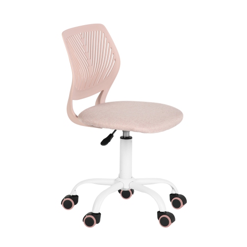 Image 1 de 7.. Homy – Chaises de bureau en tissu Casa, fauteuil pivotant à hauteur réglable pour fauteuil d'ordinateur de bureau à domicile, rose pâle
