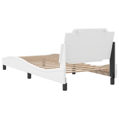 Cadre de lit vidaXL sans matelas « Zadar » Blanc 100 lignes en similicuir 190 cm