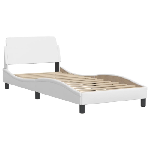 Cadre de lit vidaXL sans matelas « Zadar » Blanc 100 lignes en similicuir 190 cm