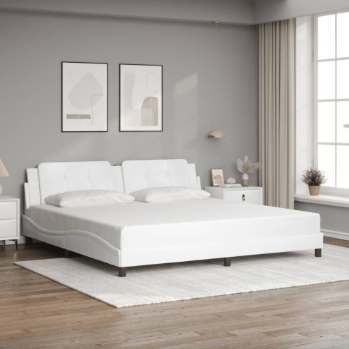 vidaXL Bed Frame without Mattress "Zadar" White 193x203 cm Faux Leather