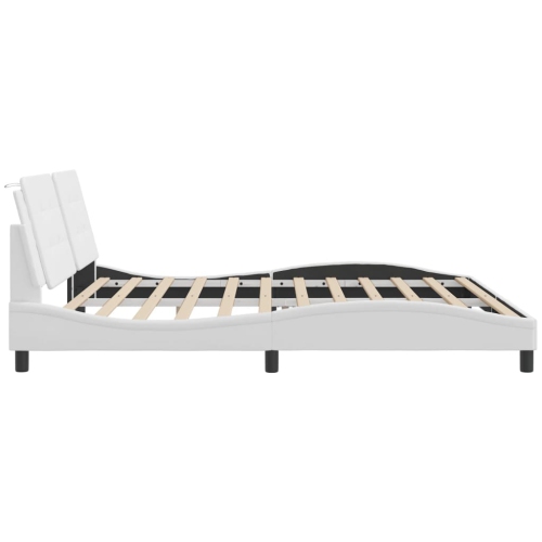 vidaXL Bed Frame without Mattress "Zadar" White 193x203 cm Faux Leather